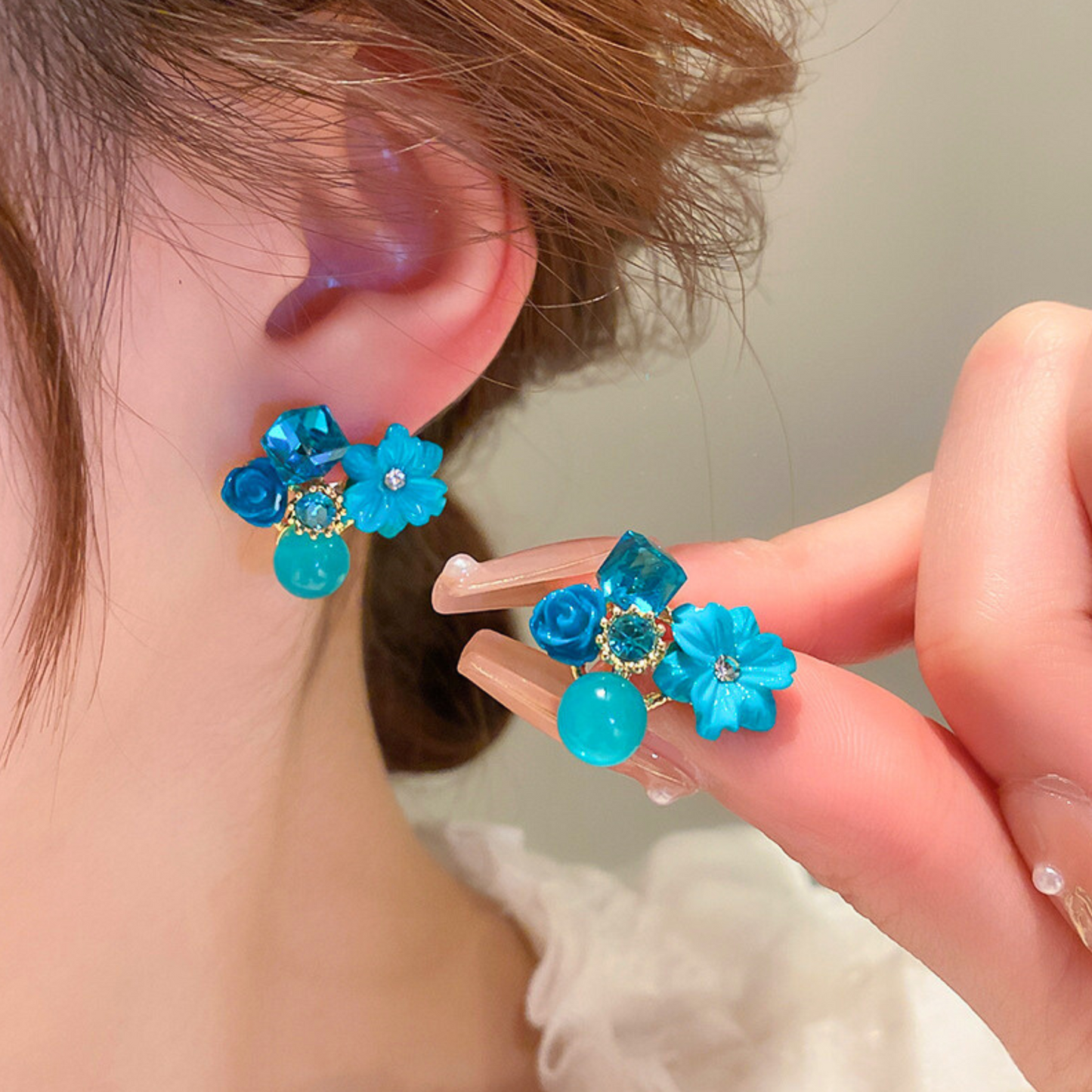 Blue  Pleasure Charms Stud Earring