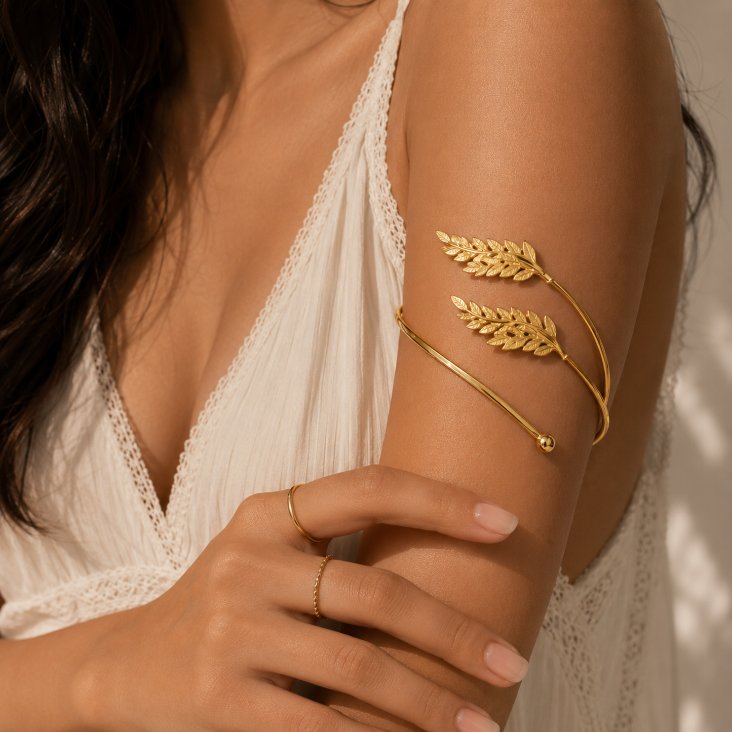 Golden Laurel Leaf Arm Cuff