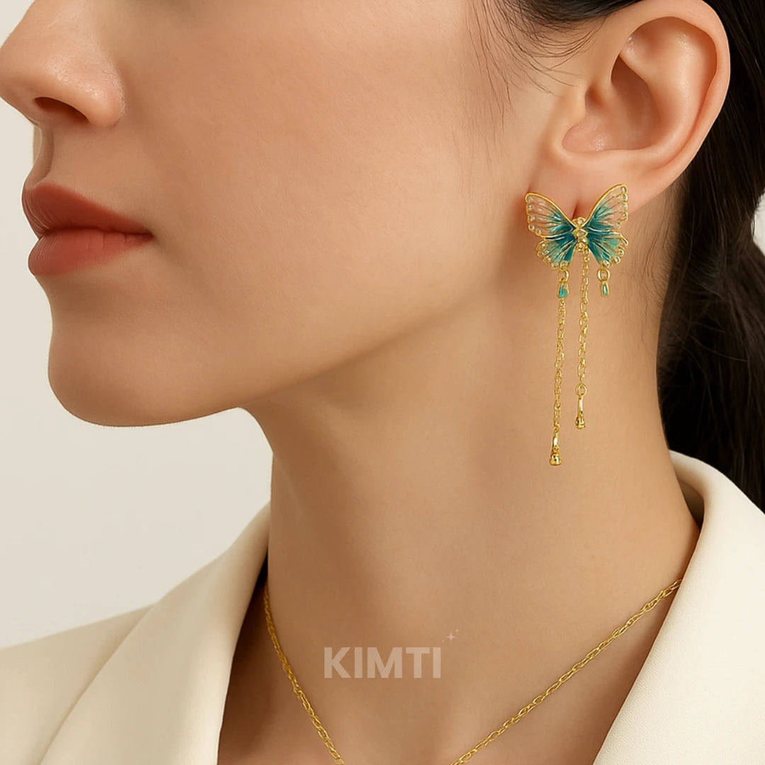 Blue Butterfly Dangler Earring