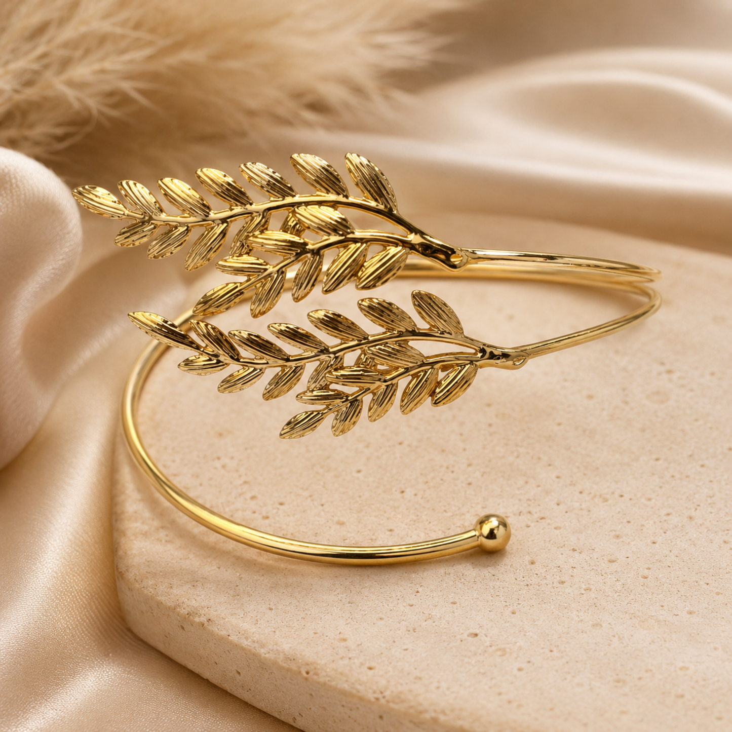 Golden Laurel Leaf Arm Cuff
