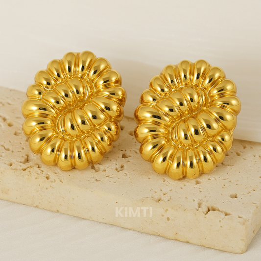 18K Gold Plated  Contemporary Shaped  Earrings