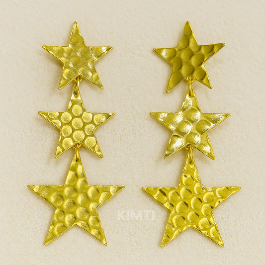 Golden Star Statement Earrings