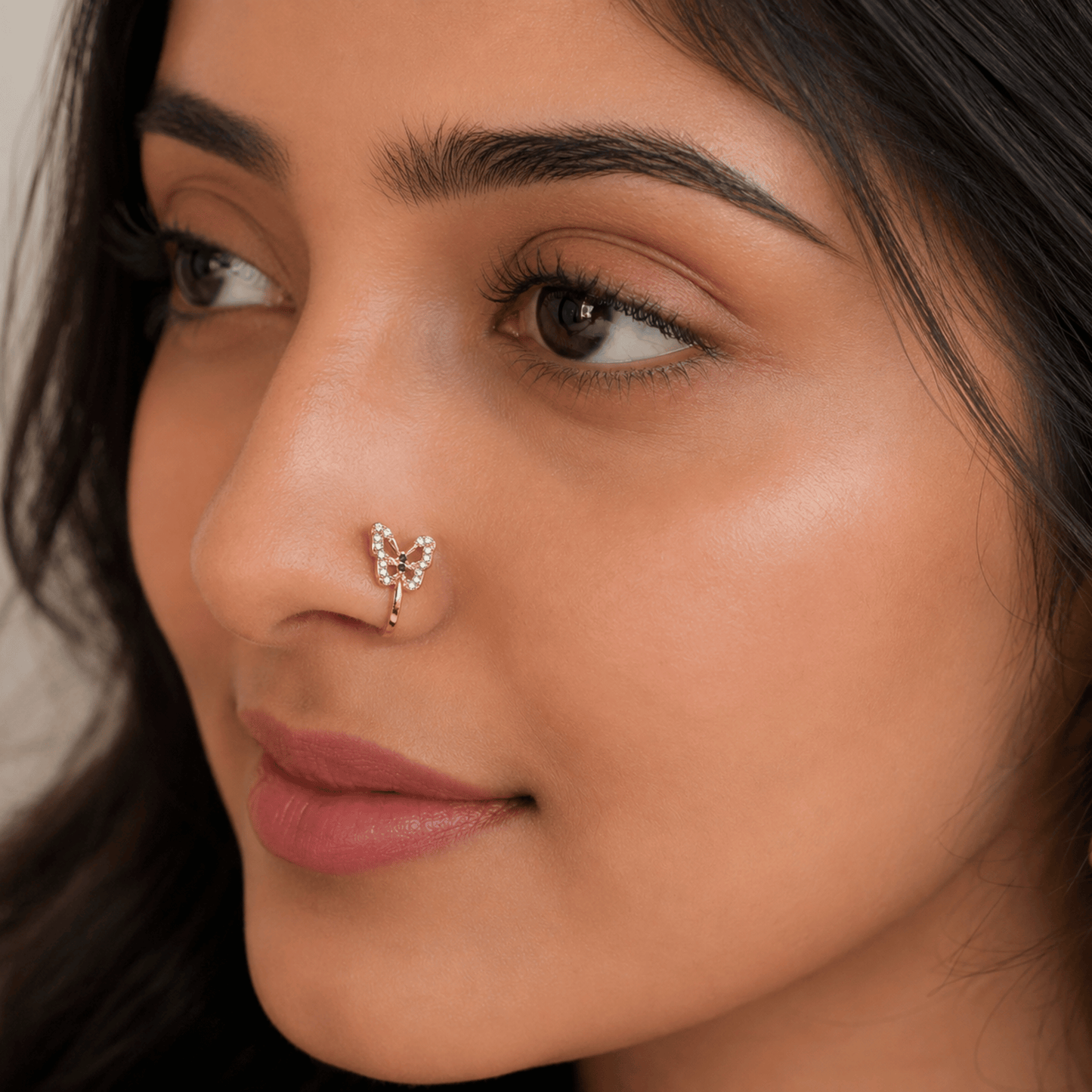 Butterfly Diamond Nose Pin