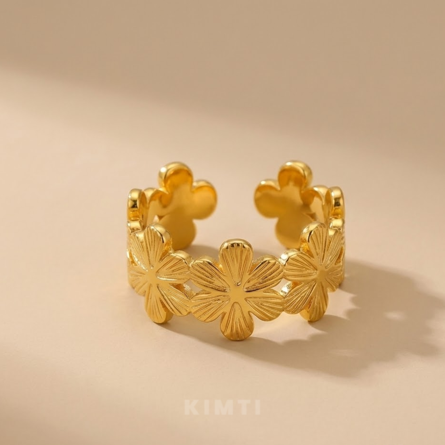 18K Gold Plated Luxury Floral Ring