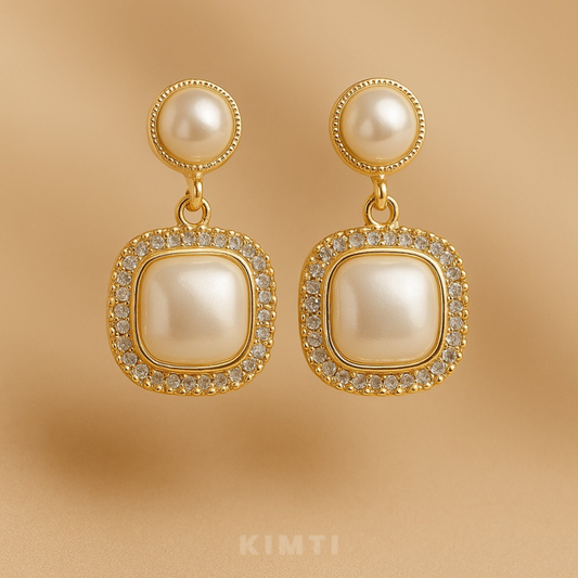 Vintage Pearl Cushion Danglers