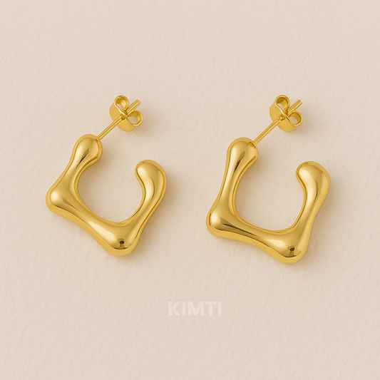 18k Gold Plated Hoop Huggies Earring