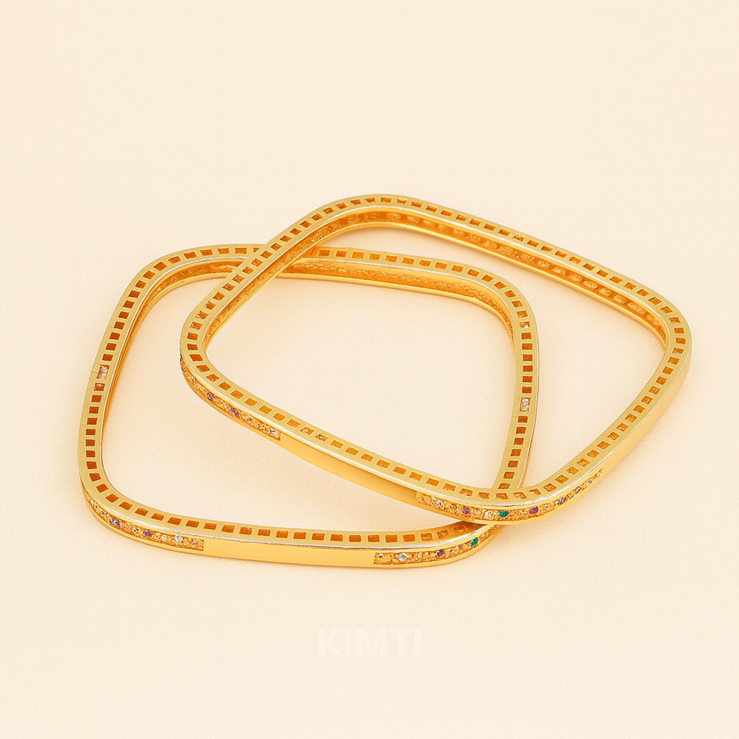 18k Gold Plated Square Grace Aurora Bangles