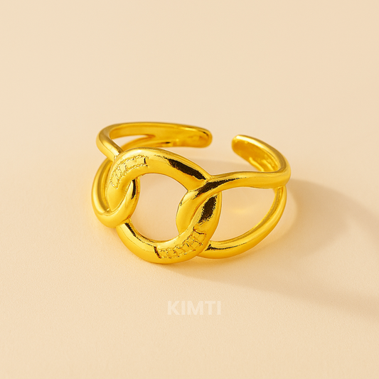 Golden Vintage Elegant Star Moon Fashion Ring