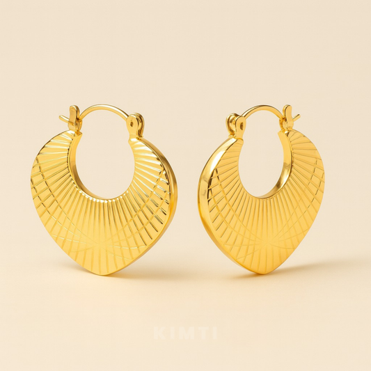 18K Gold Plated Royal Sunray Hoops