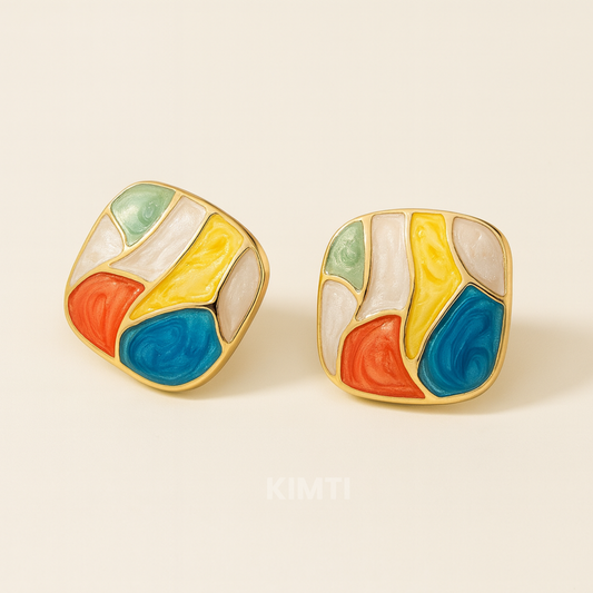 Color Splash Enamel Earrings