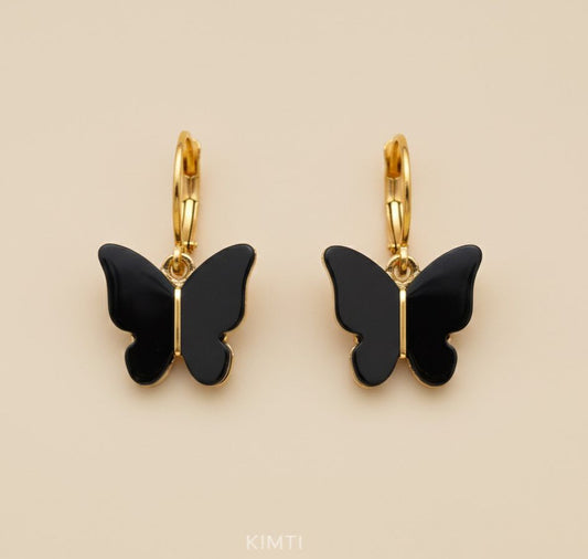Ebony Charm Butterflies Earrings