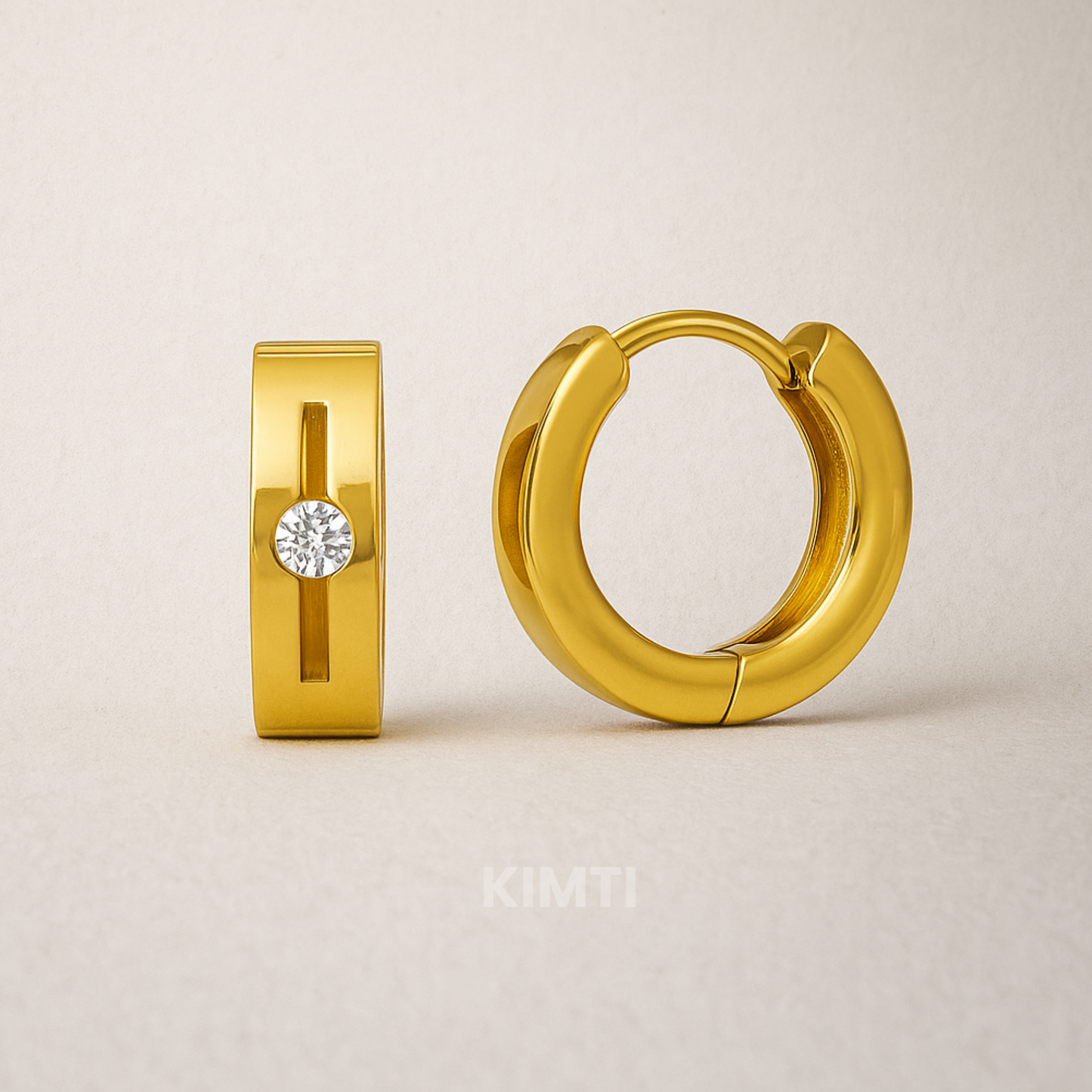 Men-18k Gold Plated Hoop  Earring
