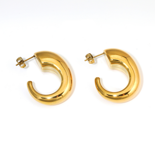 18K Gold Plated Cute Modern Hoops Anti Tarnish Earring