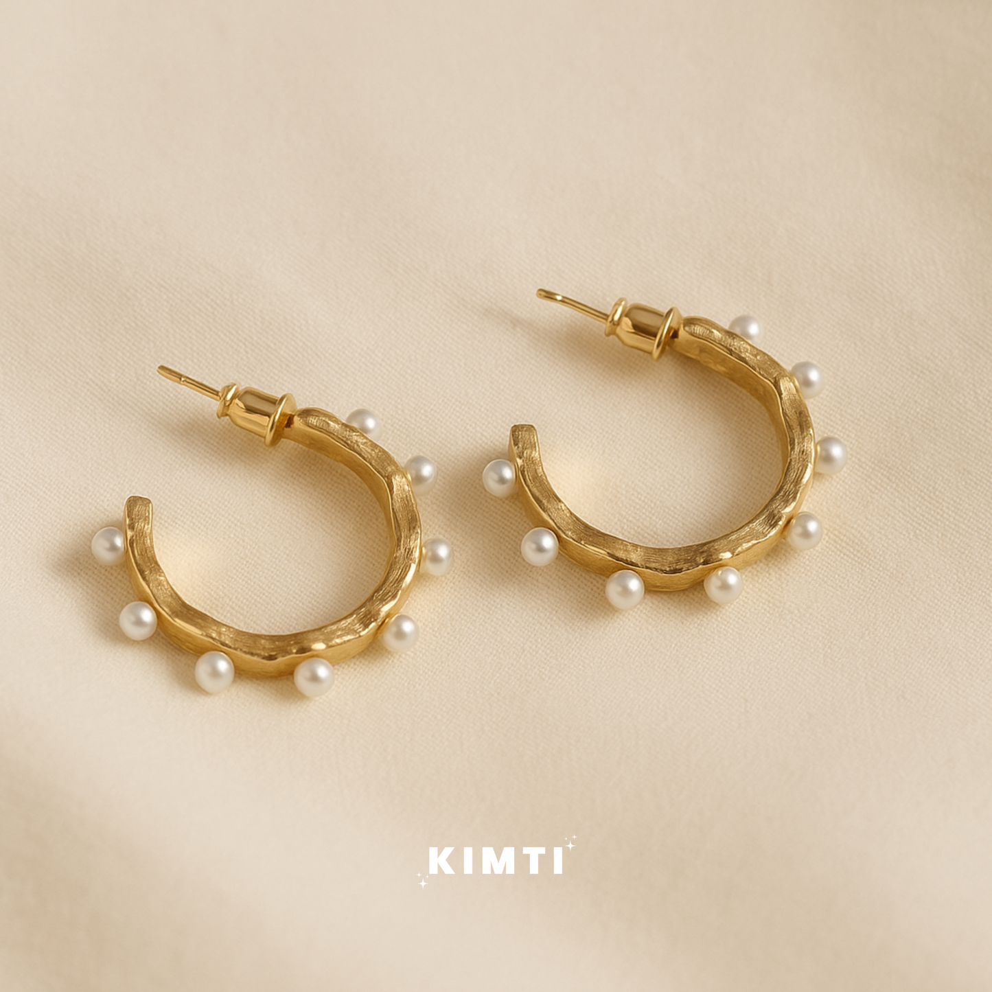 Pearl Circular Half Hoop Earrings