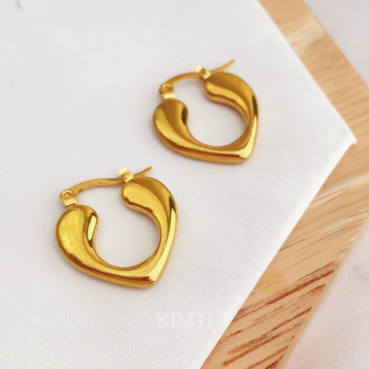 18K Gold Plated Golden Antique Hoops Anti Tarnish Earring