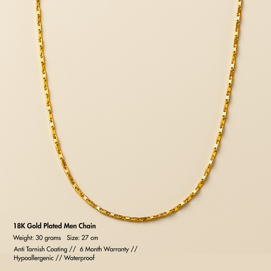 Men-18K Gold Plated Invictus Anti Turnish Chain