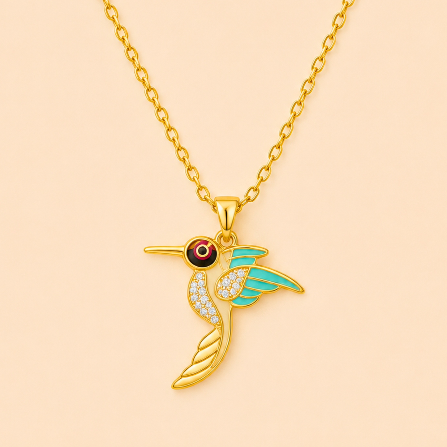 Golden Hummingbird Necklace