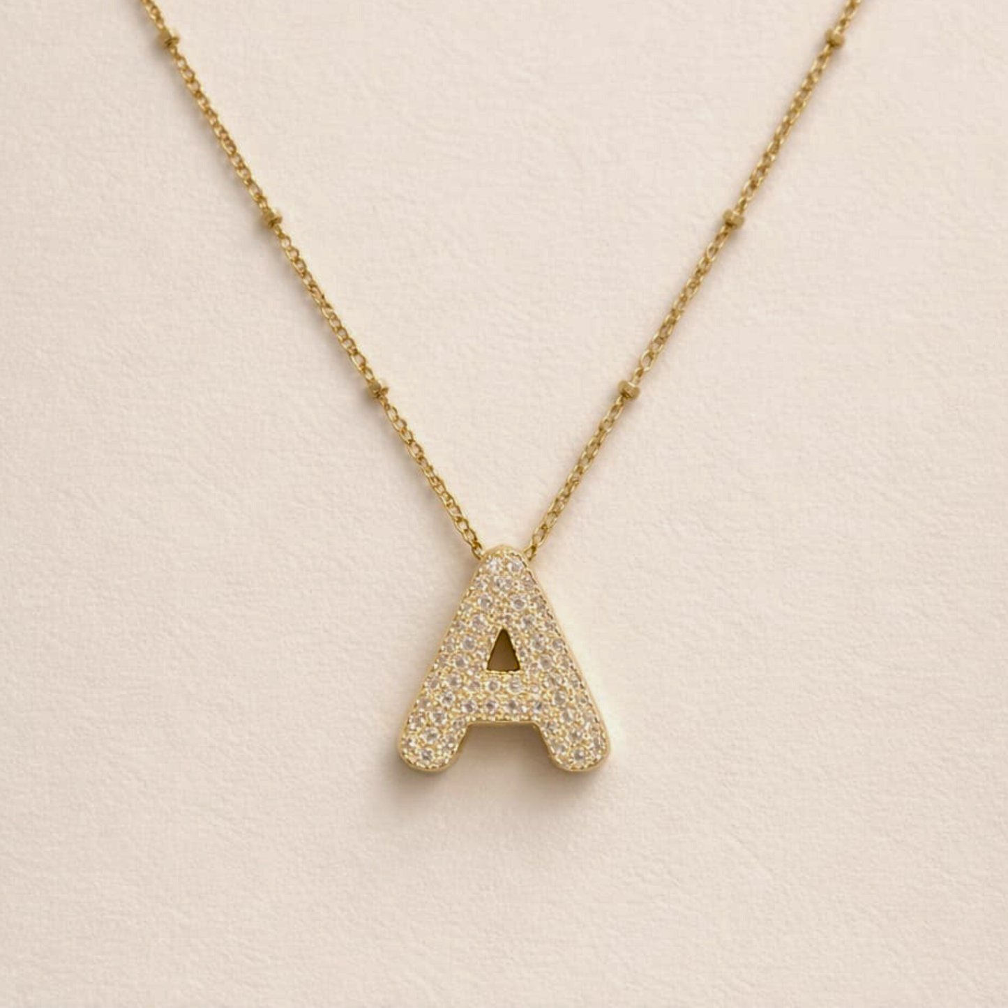 18k Gold Plated A Initial Necklace