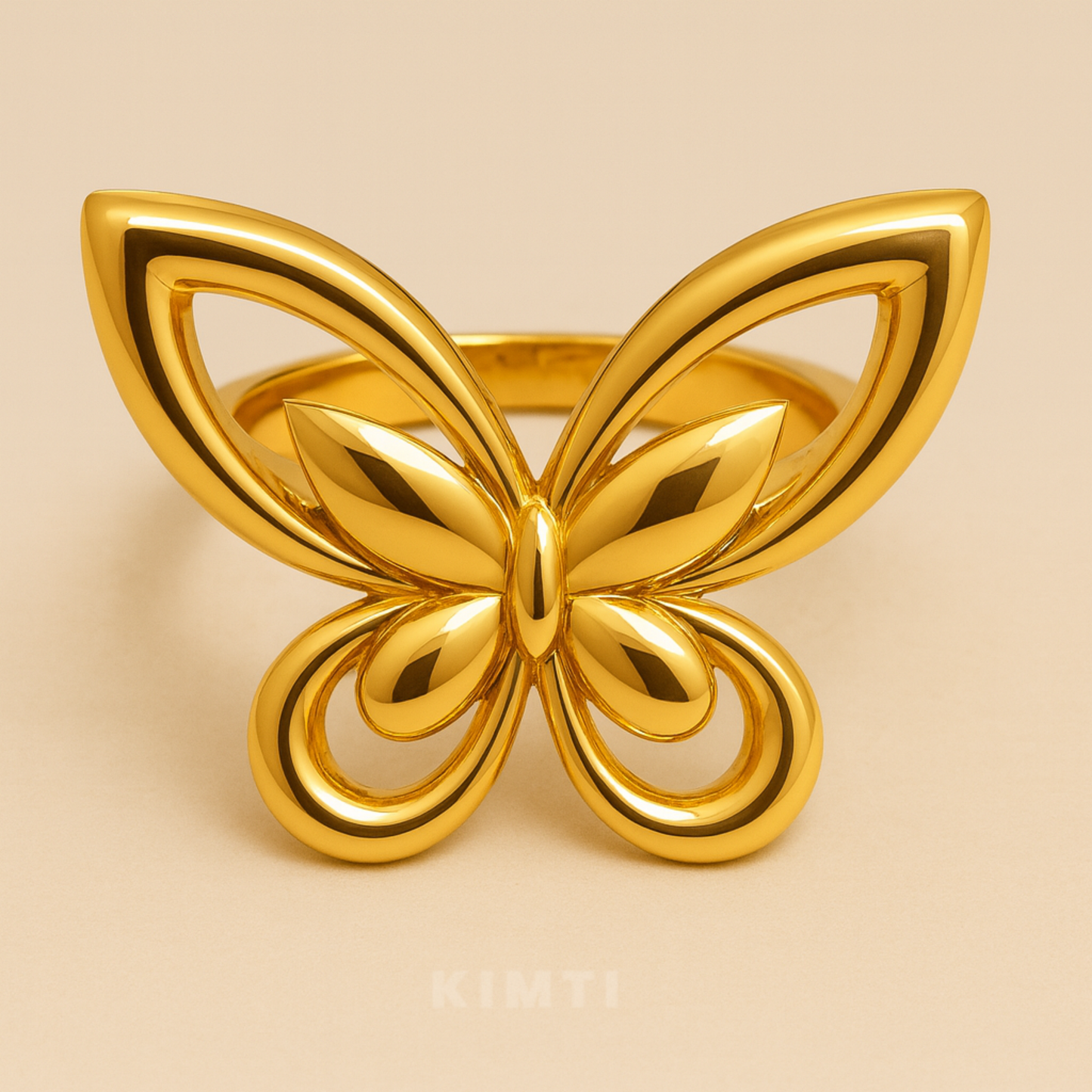 18K Gold Plated Elegant Wing Shape Ring