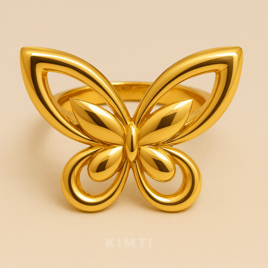 18K Gold Plated Elegant Wing Shape Ring