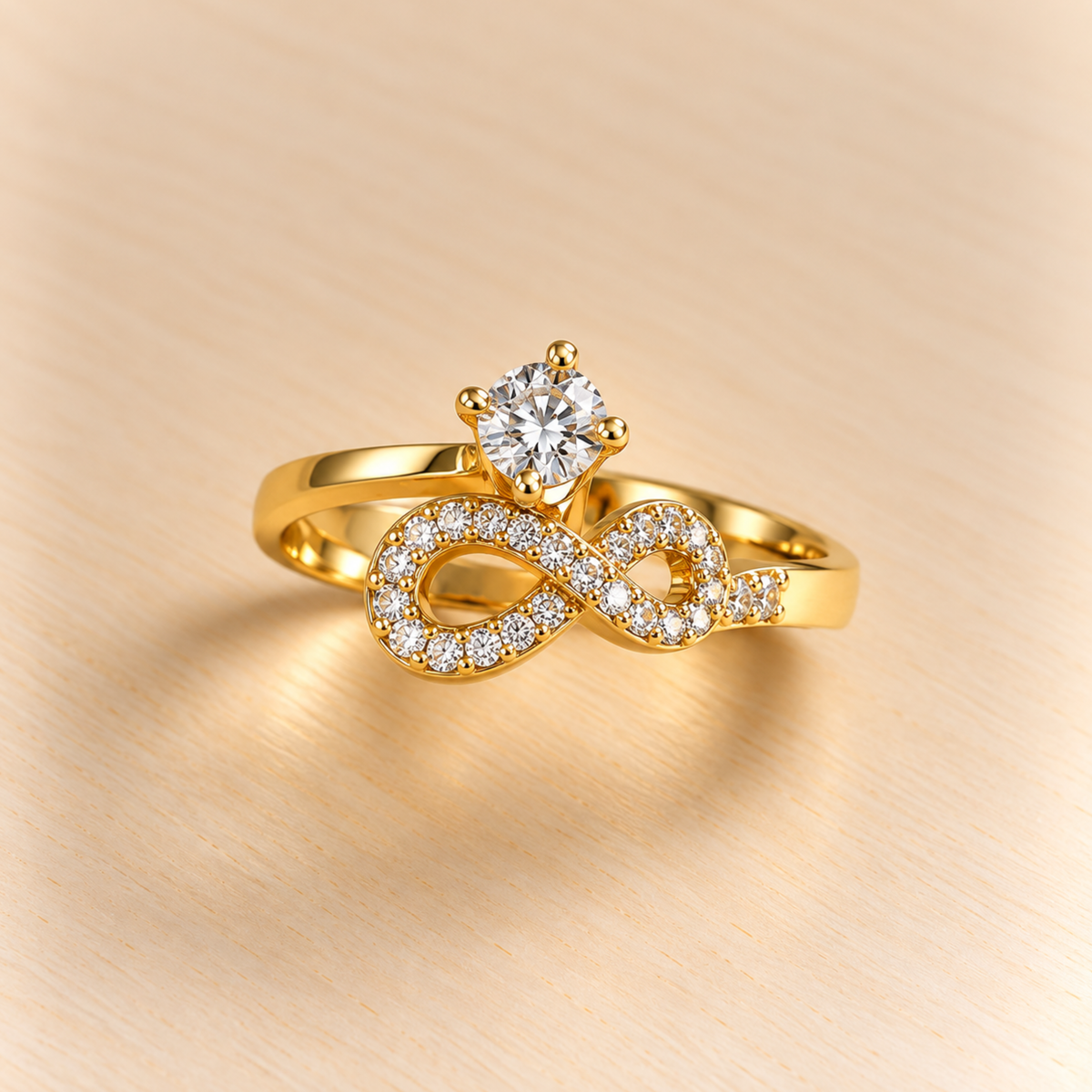 18k Gold Plated Celeste Infinity Ring