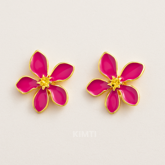 Colossal Pink Studs Korean Earrings