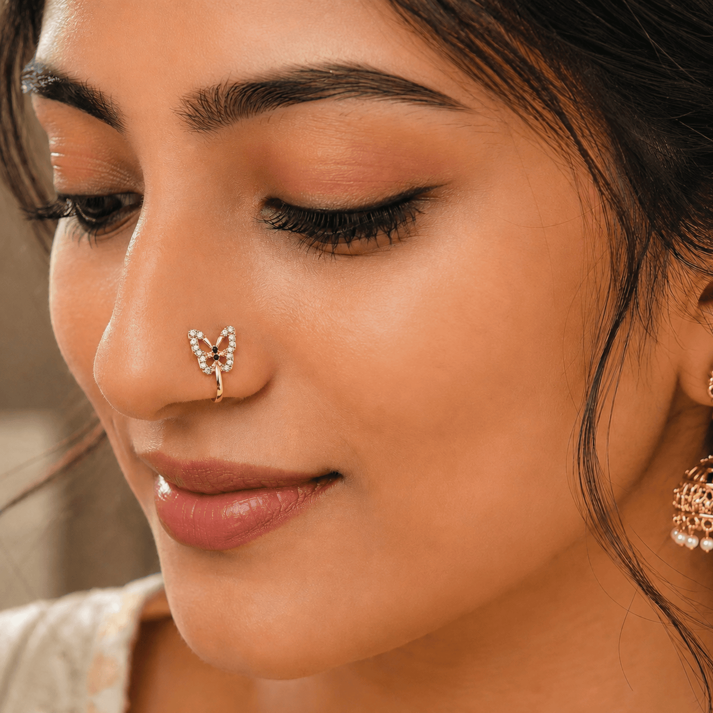 Butterfly Diamond Nose Pin