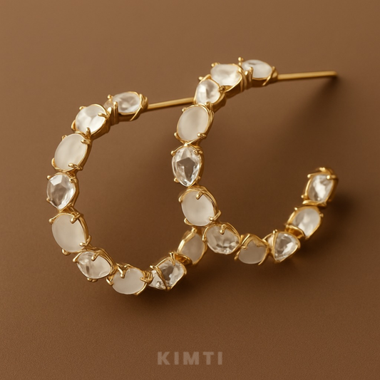 White Gem Luxury Party Hoops