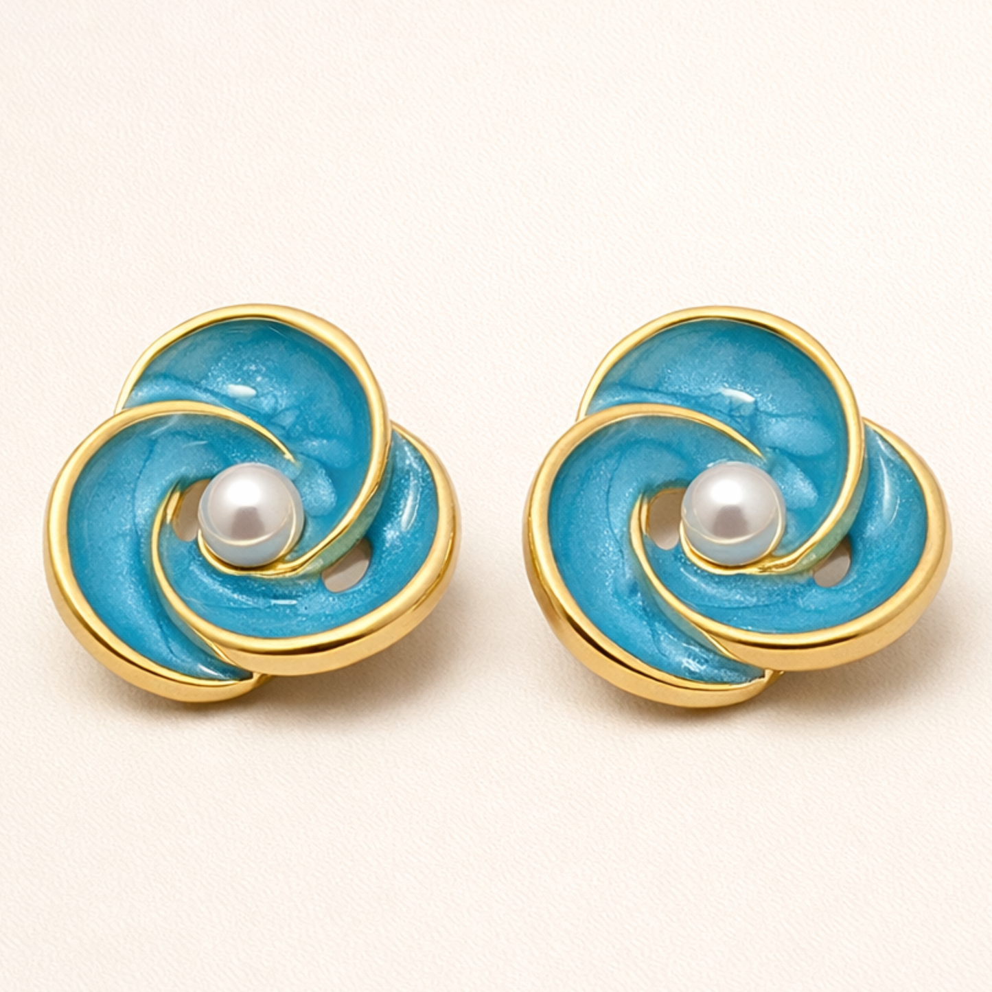 Ivory Enamel Pearl Luxe Earrings