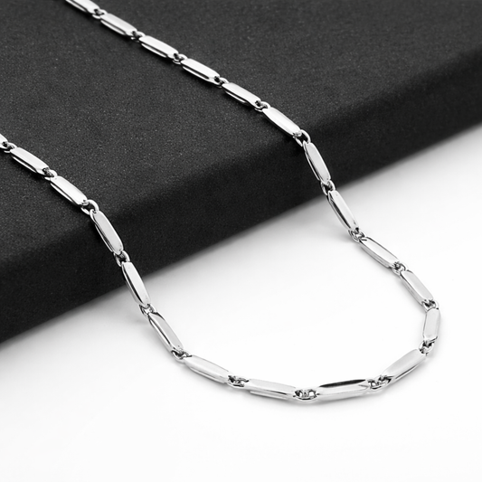 Men-High Polish Silver Finish Modern Chain
