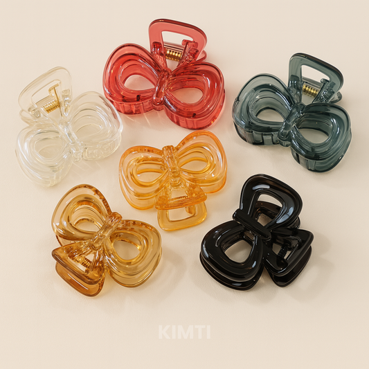 ChicTide Transparent Bow Clips (1 pc - Random colour )
