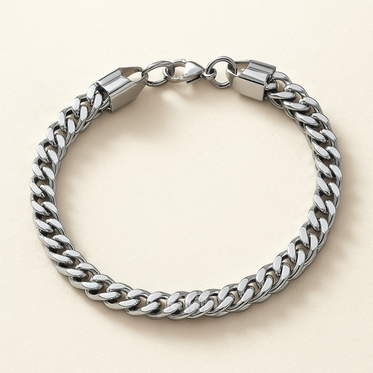 Men -Silver-Plated Link Bracelet