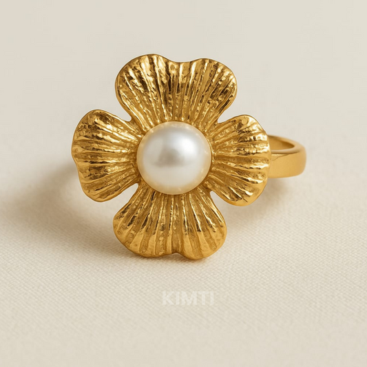 18k Gold Plated Pearl Ring