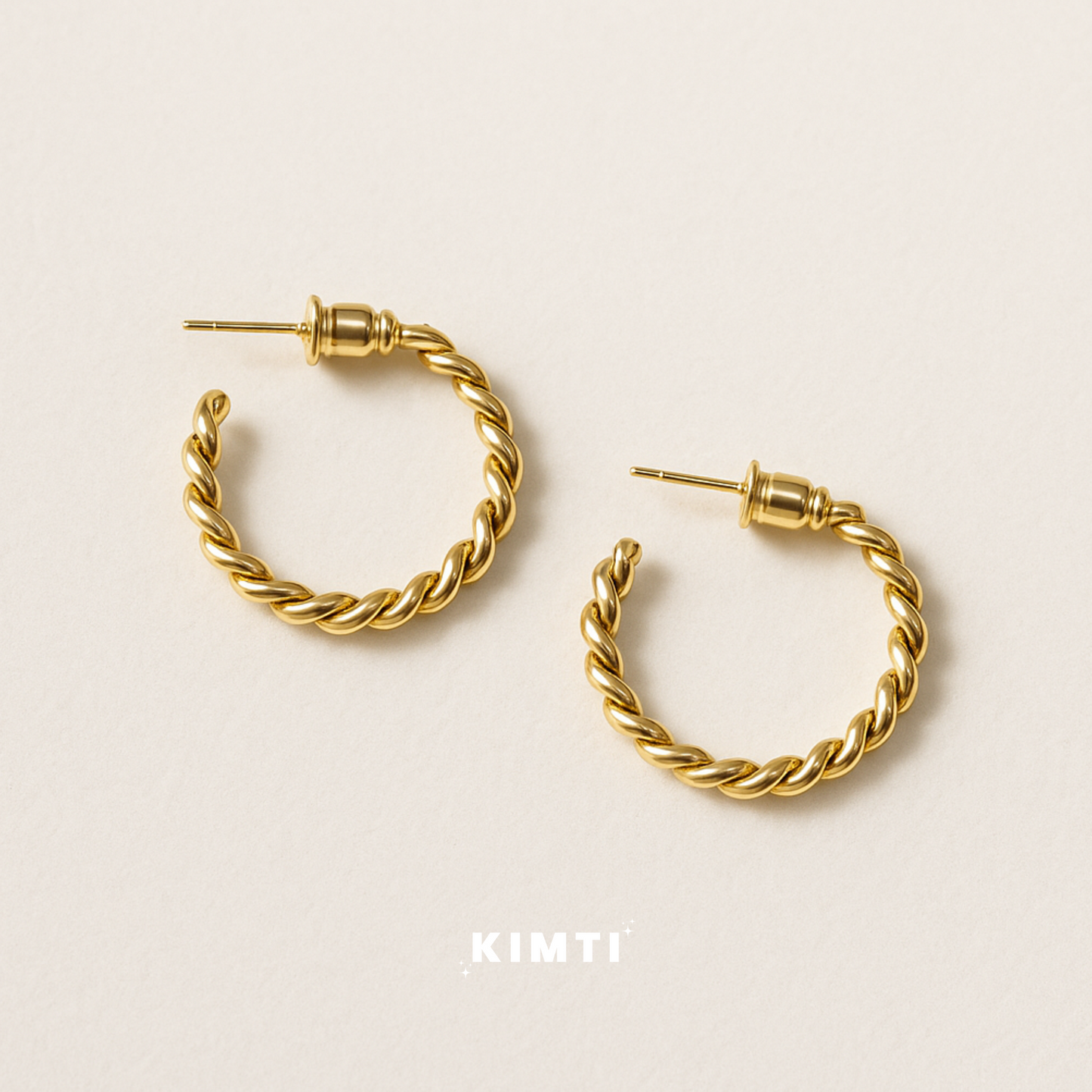 Gold Twisted Hoop Earrings