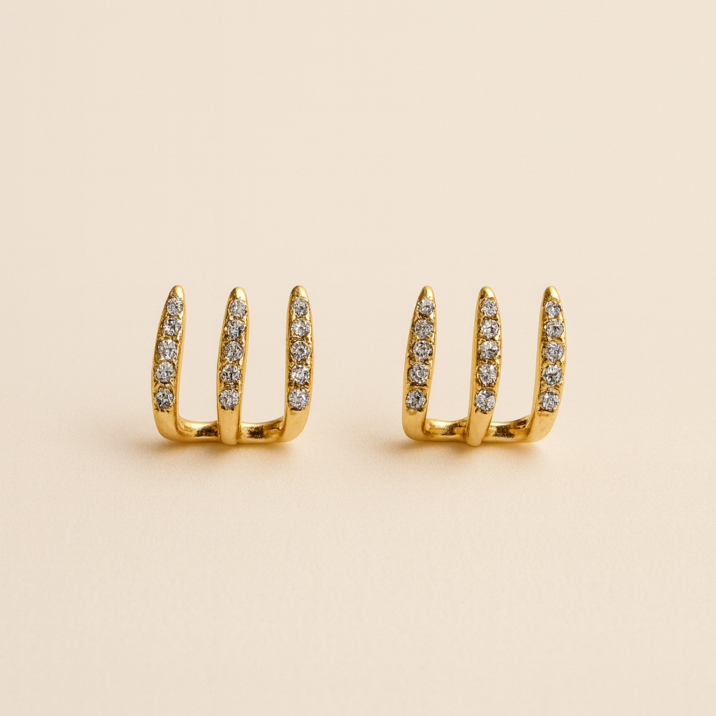 Triple Grace Claw Earrings