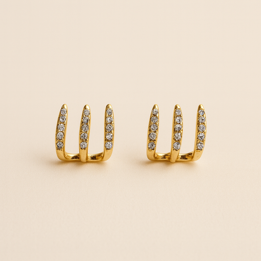 Triple Grace Claw Earrings
