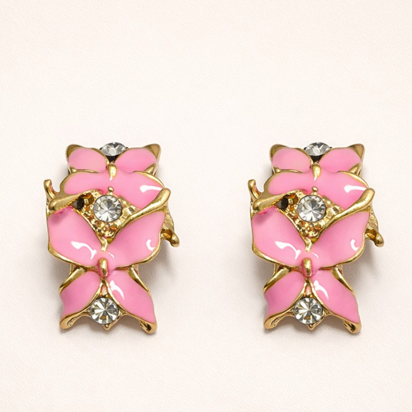 Blush Crystal Bow Earrings