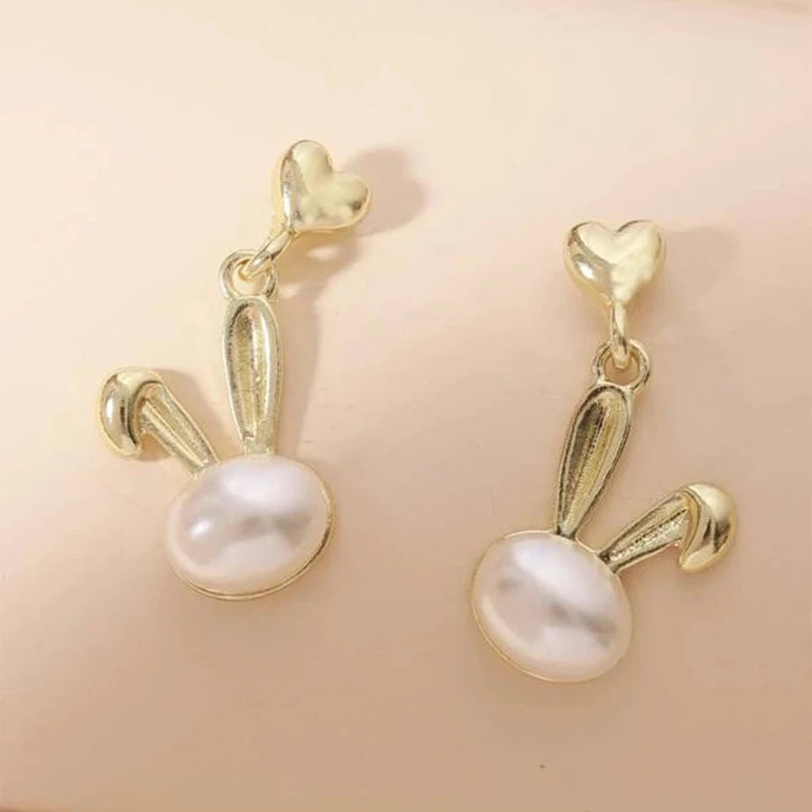 Cute Bunny White Earring