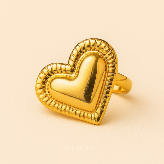 18K Gold Plated Amorina Heart Ring for Women
