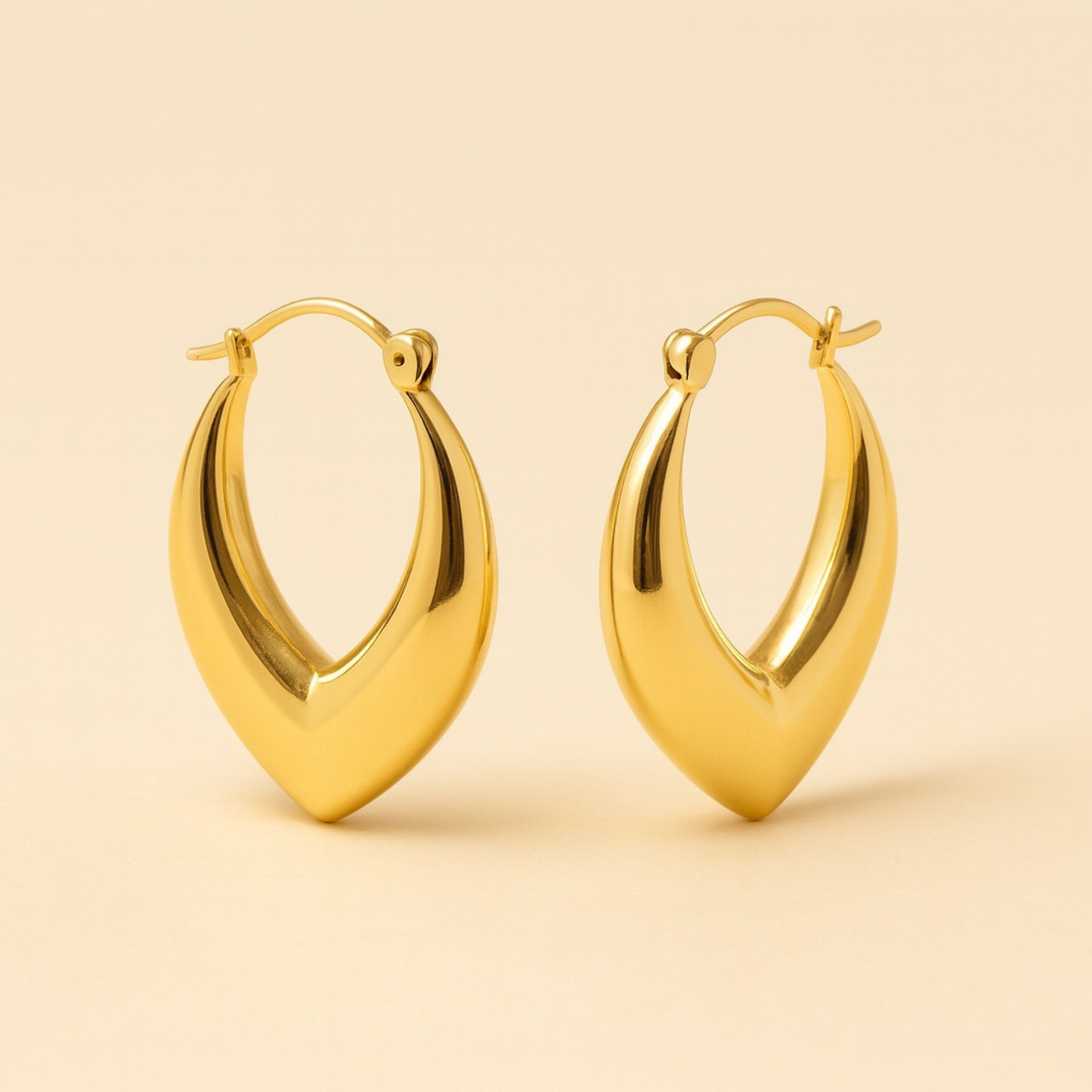 18K Gold Plated Elegant V-Drop Hoops