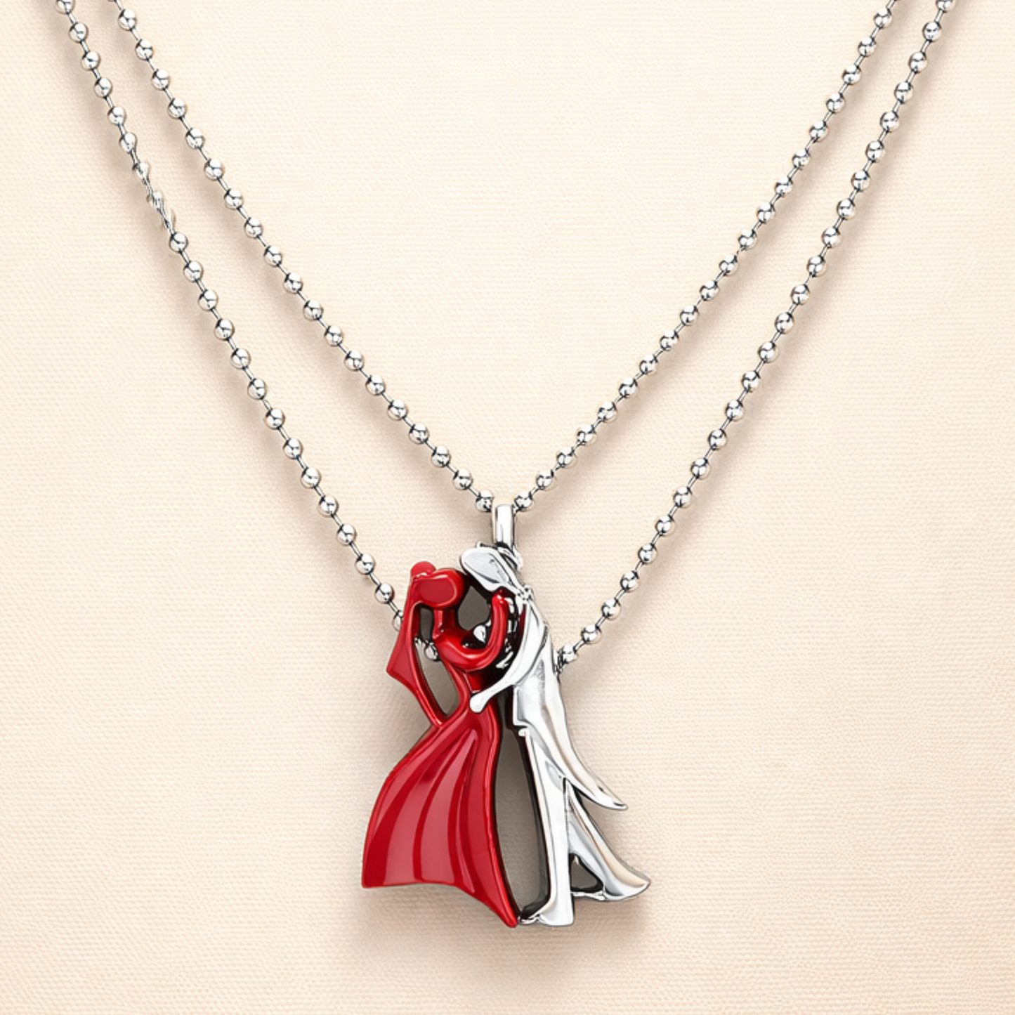 Romantic Couple Hugging Necklace