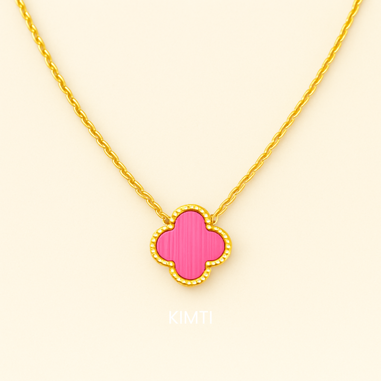 Pink Clover Necklace