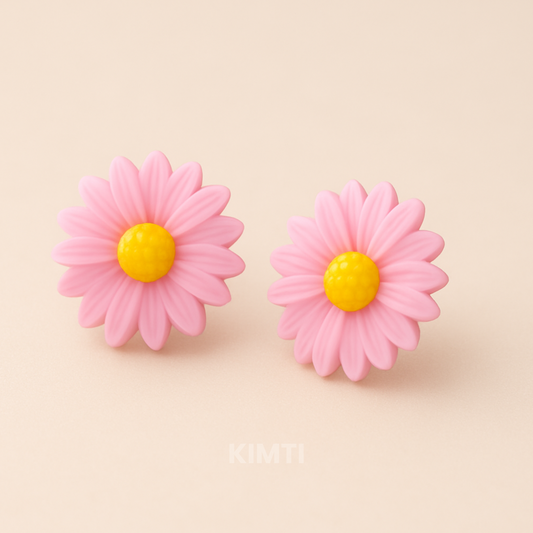Pink Daisy Pops Earring