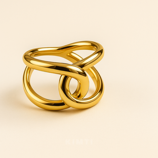 18K Gold Plated Zig Zag Ring for Women