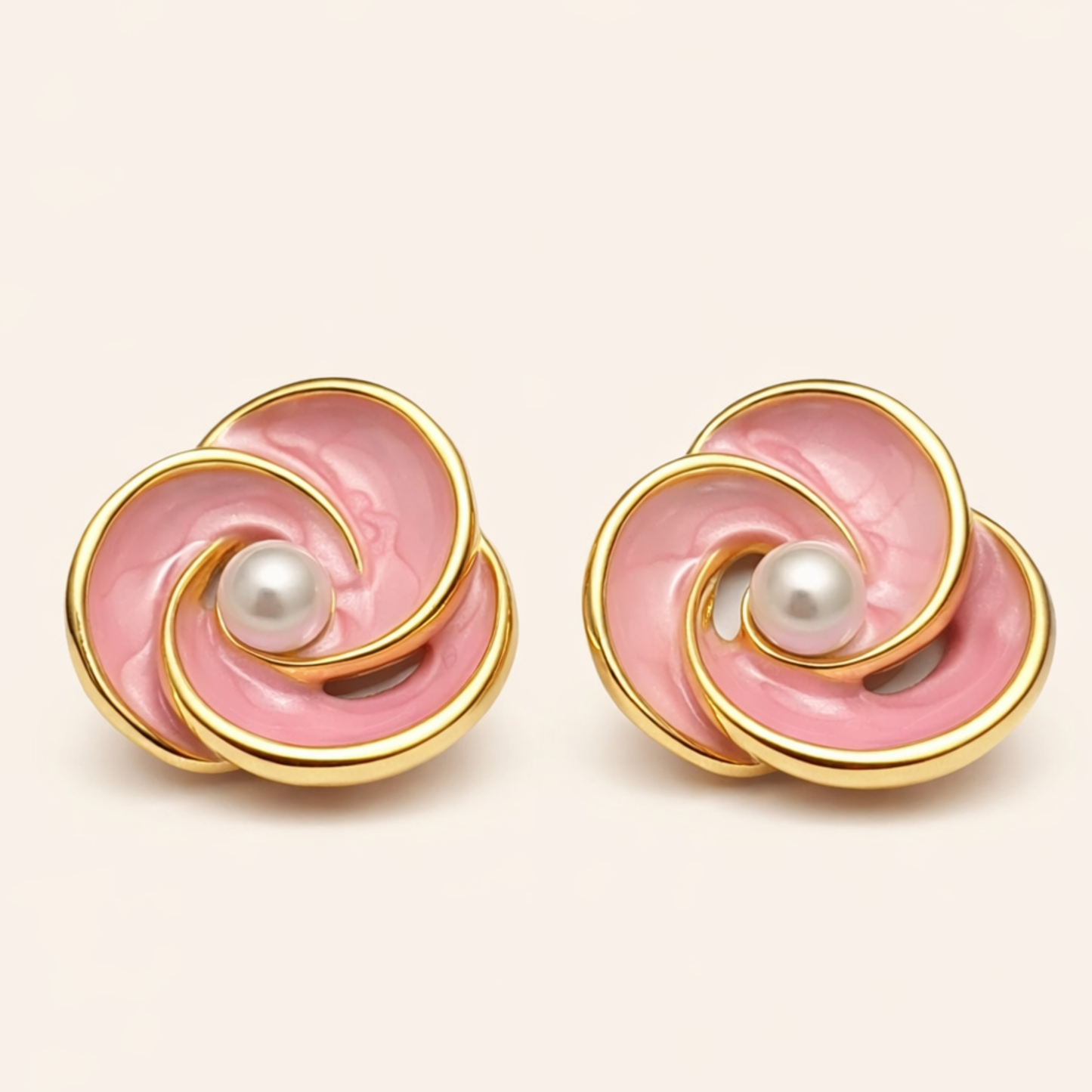 Ivory Enamel Pearl Luxe Earrings