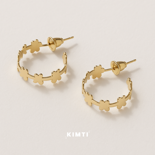 Floral Hoop Small Earring
