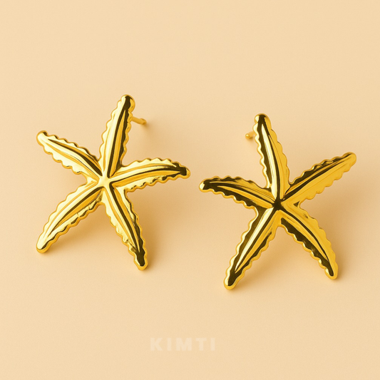 18K Gold Plated Star Moon Earring