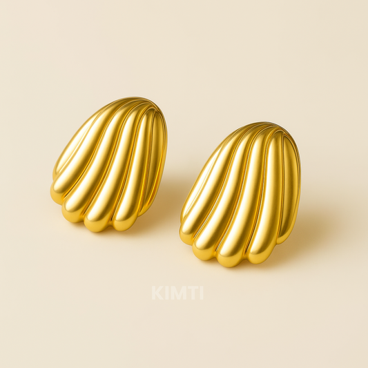 18K Gold Plated Statement Shell Stud Earrings