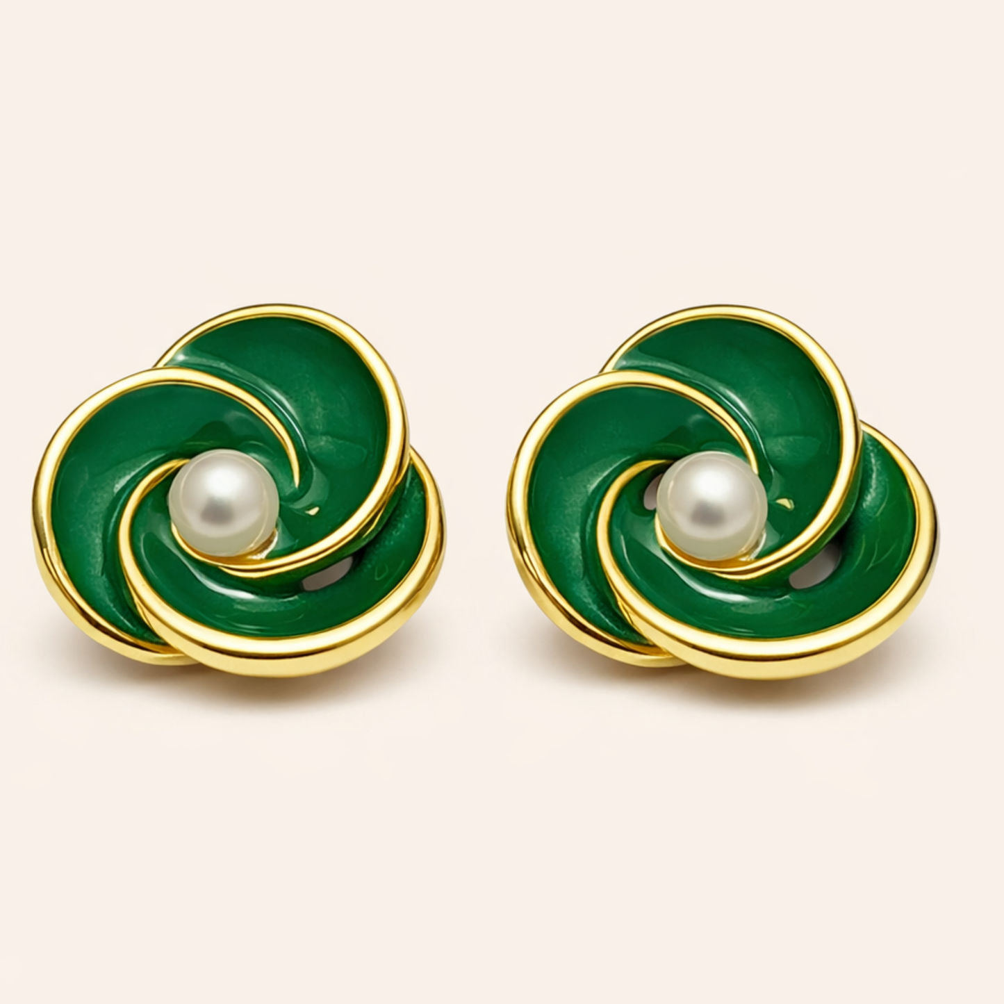 Ivory Enamel Pearl Luxe Earrings