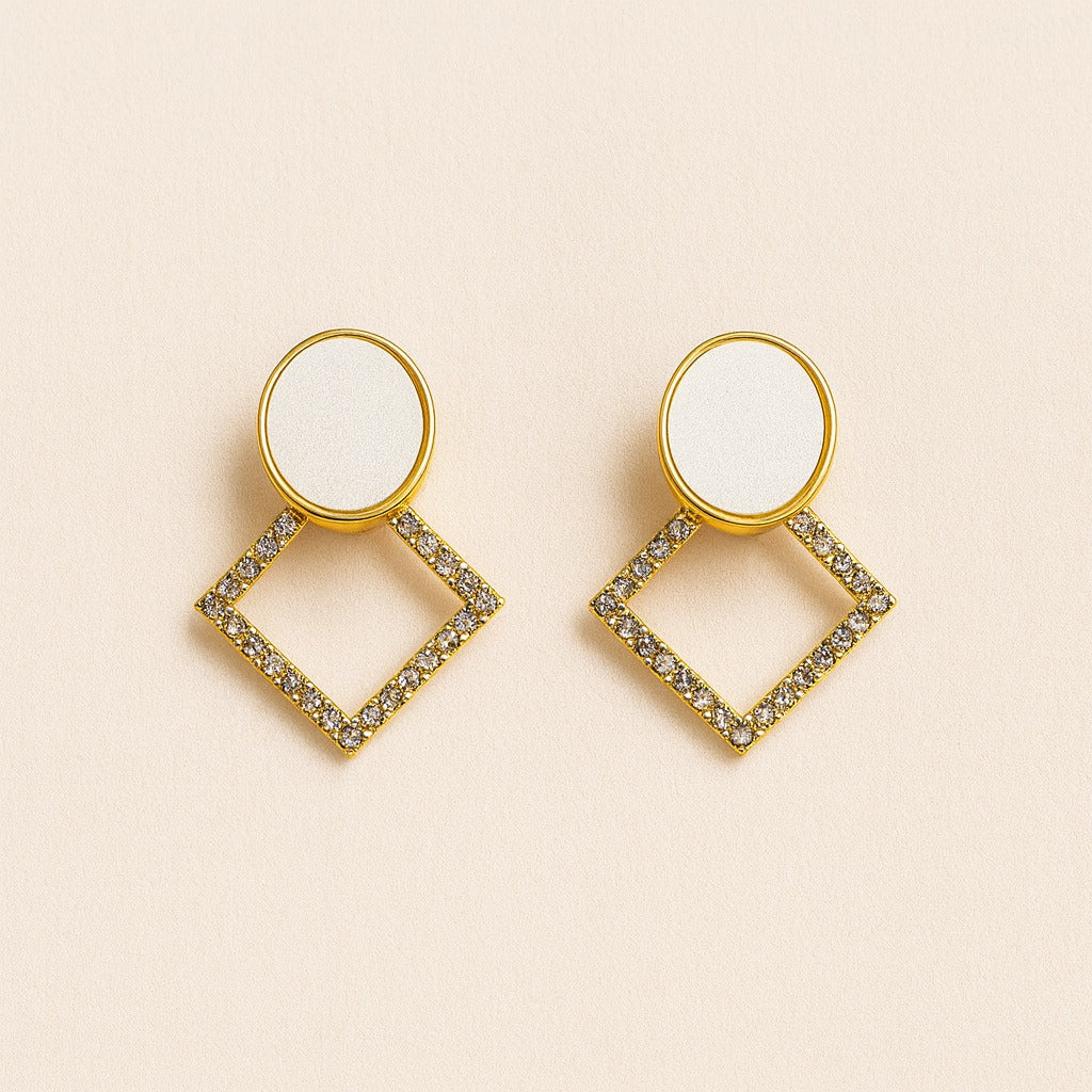 Luna Geometric Gold Earrings